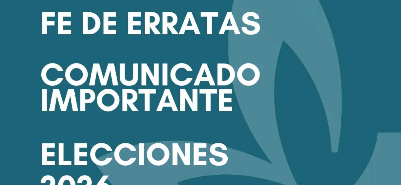 FE DE ERRATAS - FECHA DE ELECCIONES 2026
